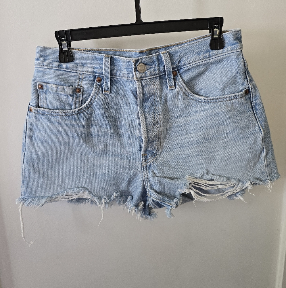 Levi's Light Blue High Waist Women Shorts